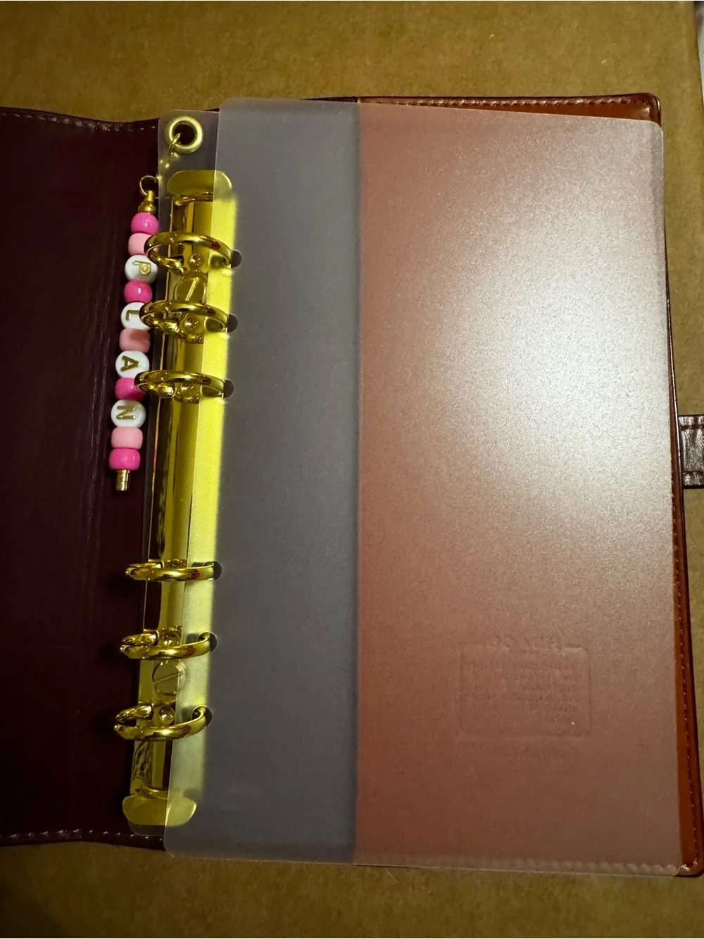 Coach Notebook Personal/A6 Binder Adapter with Beaded Charm